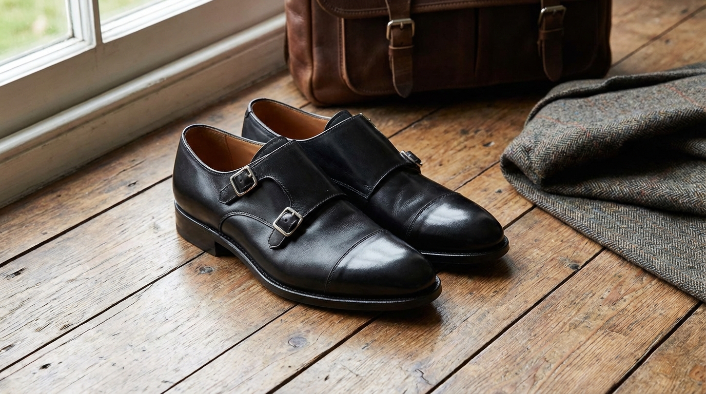 Name: Black Monk Strap Formal Shoes