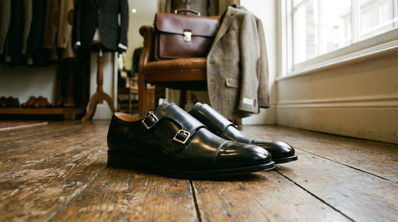 Name: Black Monk Strap Formal Shoes